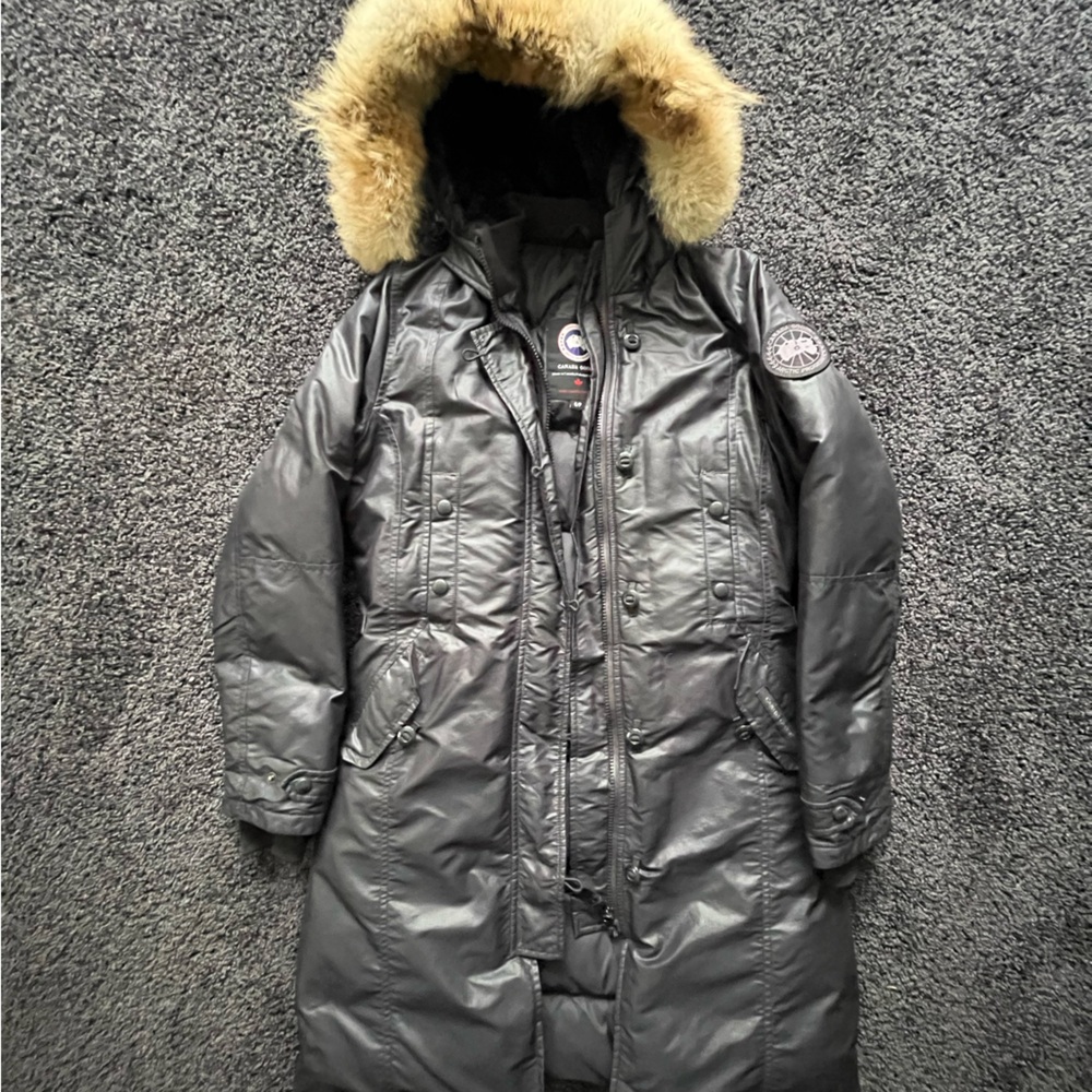 Canada Goose Charcoal Puffer with Fur Hood